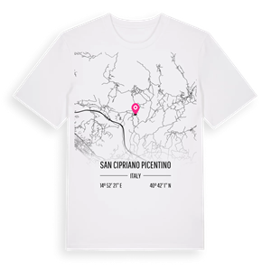 San Cipriano Picentino karta t-shirt – ekologisk bomull t-shirt från Pinshirt