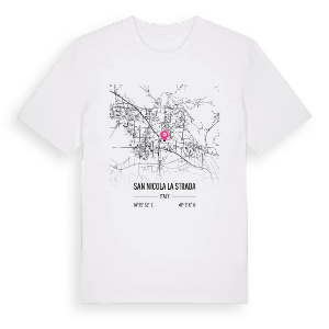 San Nicola la Strada karta t-shirt – ekologisk bomull t-shirt från Pinshirt