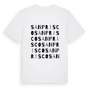 San Prisco ordlek t-shirt – ekologisk bomull t-shirt från Pinshirt