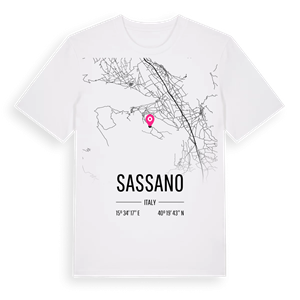 Sassano karta t-shirt – ekologisk bomull t-shirt från Pinshirt