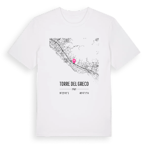 Torre del Greco karta t-shirt – ekologisk bomull t-shirt från Pinshirt