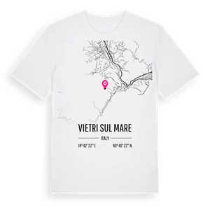 Vietri sul Mare karta t-shirt – ekologisk bomull t-shirt från Pinshirt