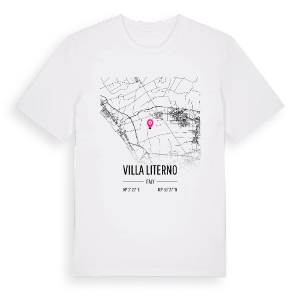Villa Literno karta t-shirt – ekologisk bomull t-shirt från Pinshirt