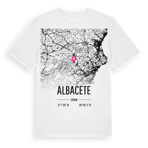 Albacete karta t-shirt – ekologisk bomull t-shirt från Pinshirt