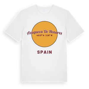 Azuqueca de Henares cirkel t-shirt – ekologisk bomull t-shirt från Pinshirt