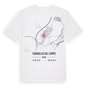 Cabanillas del Campo karta t-shirt – ekologisk bomull t-shirt från Pinshirt