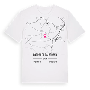 Corral de Calatrava karta t-shirt – ekologisk bomull t-shirt från Pinshirt