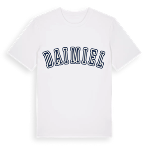 Daimiel college t-shirt – ekologisk bomull t-shirt från Pinshirt
