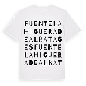 Fuentelahiguera de Albatages ordlek t-shirt – ekologisk bomull t-shirt från Pinshirt