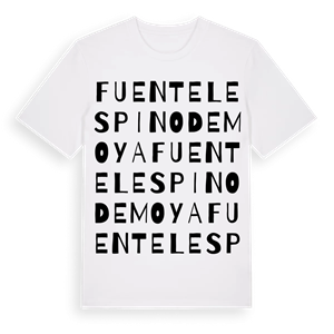 Fuentelespino de Moya ordlek t-shirt – ekologisk bomull t-shirt från Pinshirt