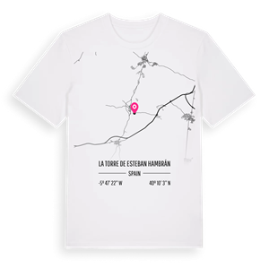 La Torre de Esteban Hambrán karta t-shirt – ekologisk bomull t-shirt från Pinshirt