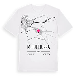 Miguelturra karta t-shirt – ekologisk bomull t-shirt från Pinshirt