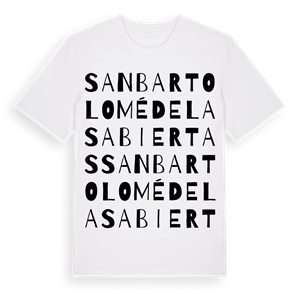 San Bartolomé de las Abiertas ordlek t-shirt – ekologisk bomull t-shirt från Pinshirt