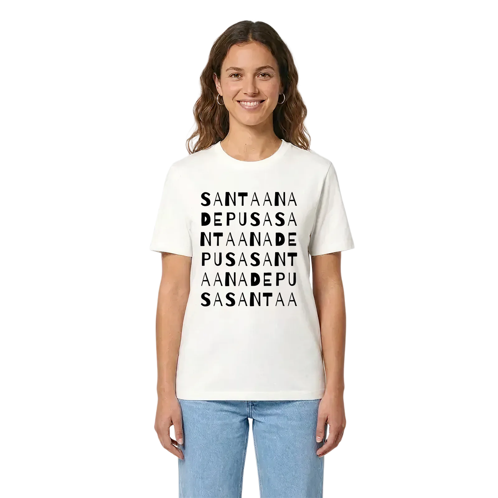 Santa Ana de Pusa ordlek t-shirt – White, i miljö