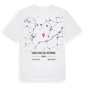 Santa Cruz del Retamar karta t-shirt – ekologisk bomull t-shirt från Pinshirt