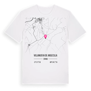 Villanueva de Argecilla karta t-shirt – ekologisk bomull t-shirt från Pinshirt