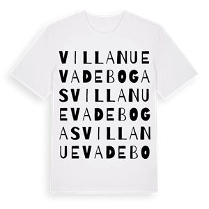 Villanueva de Bogas ordlek t-shirt – ekologisk bomull t-shirt från Pinshirt