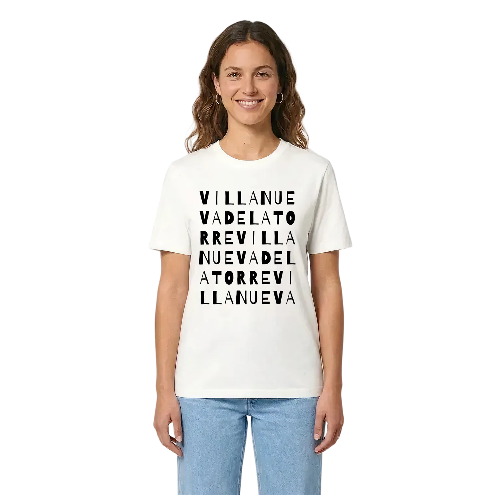 Villanueva de la Torre ordlek t-shirt – White, i miljö