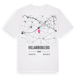 Villarrobledo karta t-shirt – ekologisk bomull t-shirt från Pinshirt