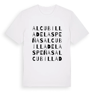 Alcubilla de las Peñas ordlek t-shirt – ekologisk bomull t-shirt från Pinshirt