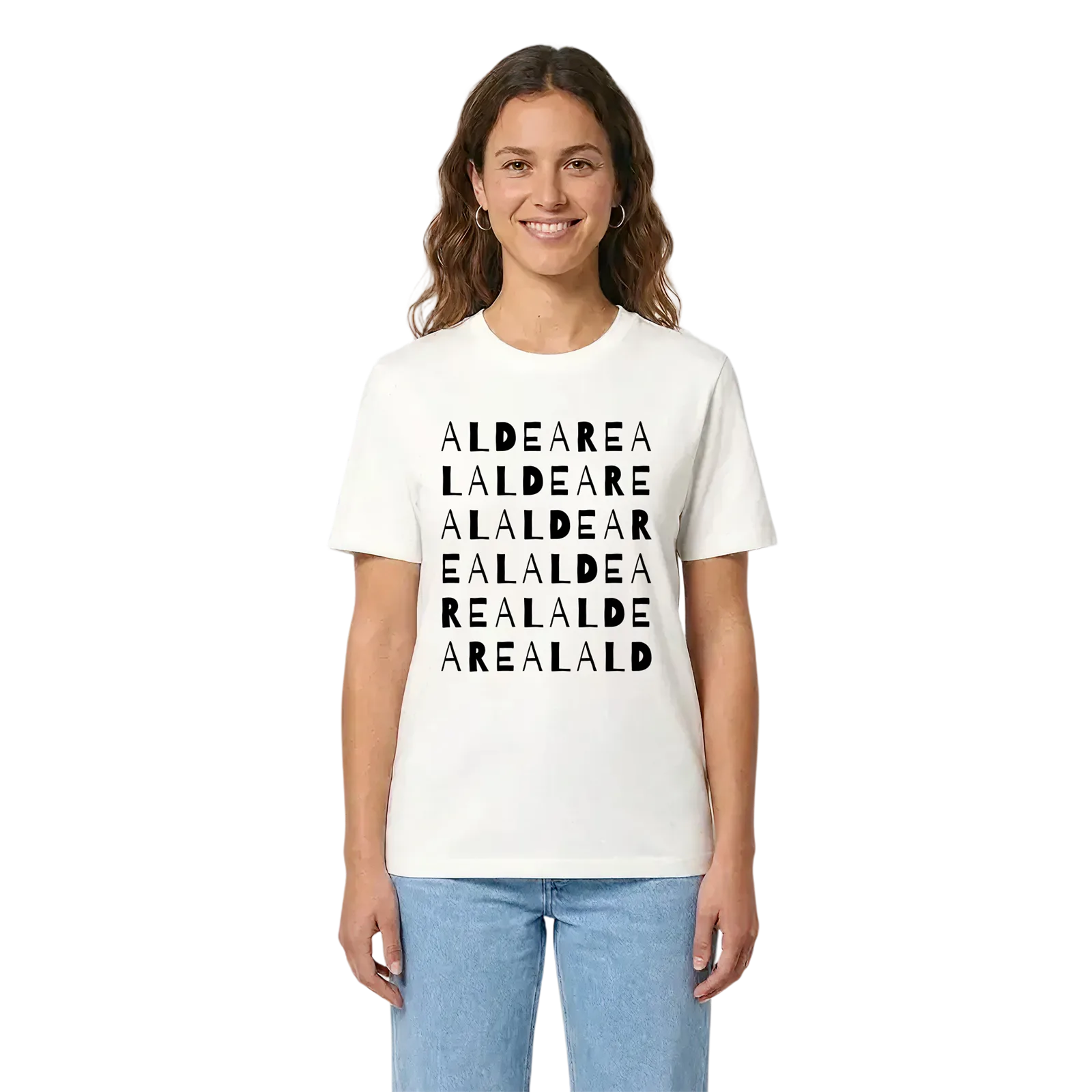 Aldea Real ordlek t-shirt – White, i miljö