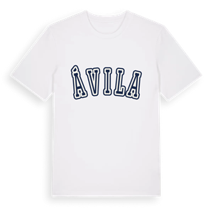 Ávila college t-shirt – ekologisk bomull t-shirt från Pinshirt