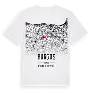 Burgos karta t-shirt – ekologisk bomull t-shirt från Pinshirt