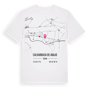 Calvarrasa de Abajo karta t-shirt – ekologisk bomull t-shirt från Pinshirt