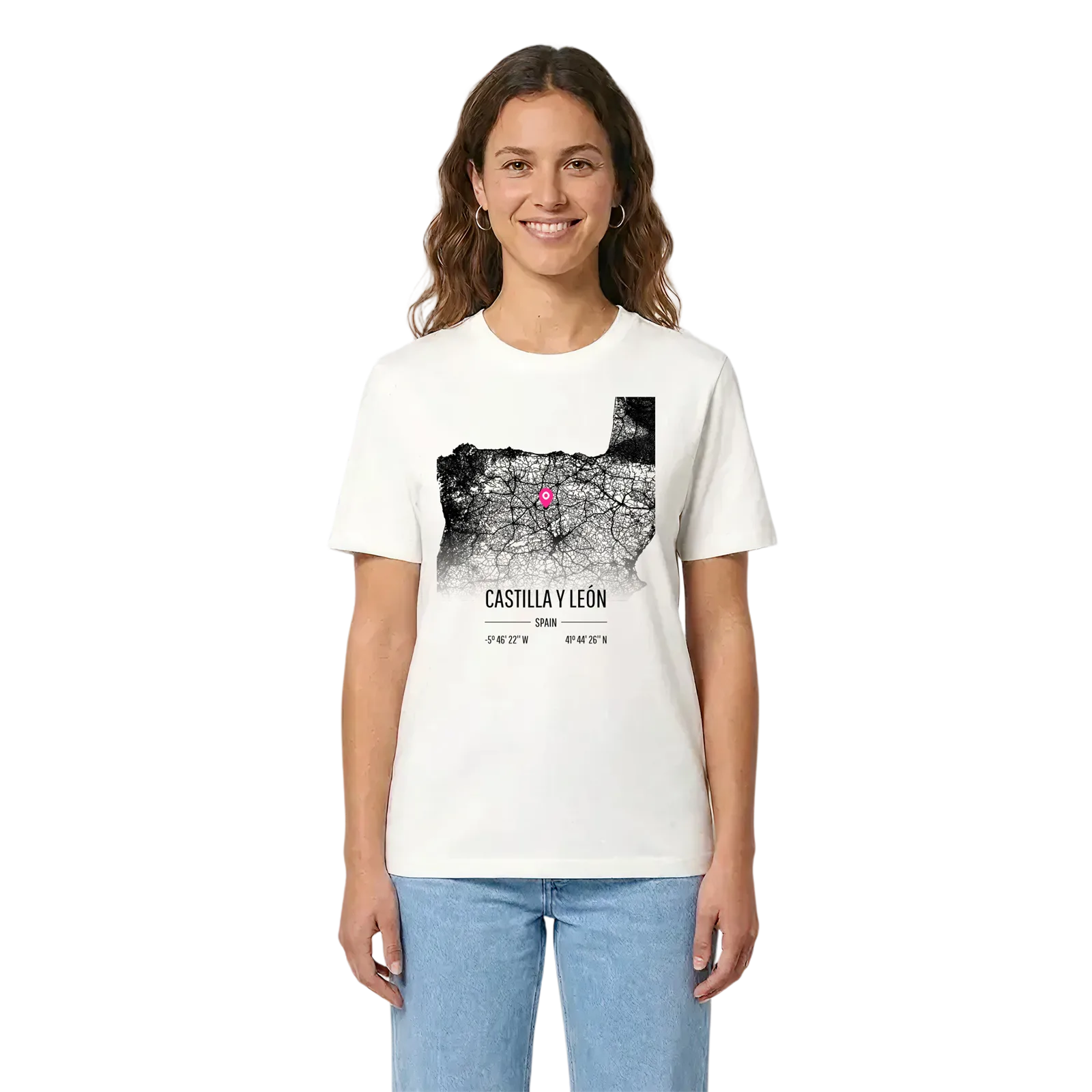 Castilla y León karta t-shirt – White, i miljö