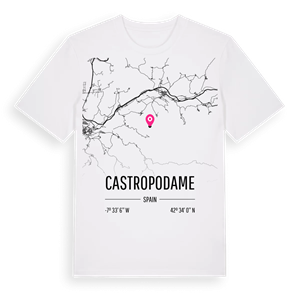 Castropodame karta t-shirt – ekologisk bomull t-shirt från Pinshirt