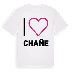Jag älskar Chañe t-shirt stort tryck – ekologisk bomull t-shirt från Pinshirt
