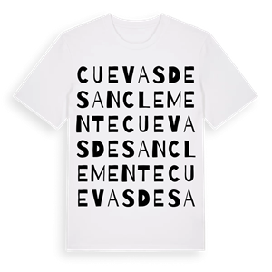 Cuevas de San Clemente ordlek t-shirt – ekologisk bomull t-shirt från Pinshirt