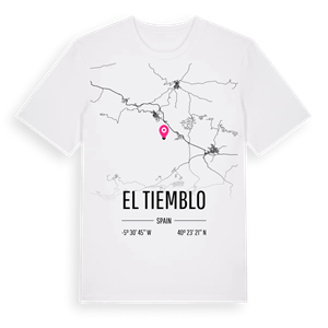 El Tiemblo karta t-shirt – ekologisk bomull t-shirt från Pinshirt