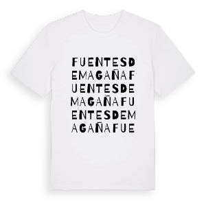 Fuentes de Magaña ordlek t-shirt – ekologisk bomull t-shirt från Pinshirt
