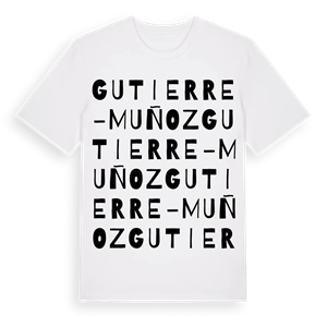 Gutierre-Muñoz ordlek t-shirt – ekologisk bomull t-shirt från Pinshirt