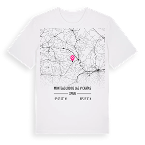 Monteagudo de las Vicarías karta t-shirt – ekologisk bomull t-shirt från Pinshirt