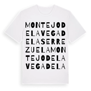 Montejo de la Vega de la Serrezuela ordlek t-shirt – ekologisk bomull t-shirt från Pinshirt