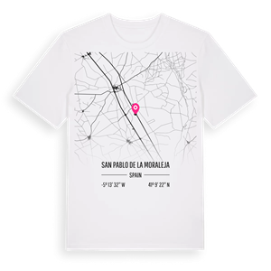 San Pablo de la Moraleja karta t-shirt – ekologisk bomull t-shirt från Pinshirt