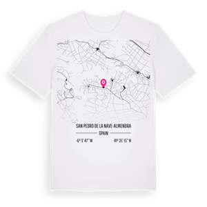 San Pedro de la Nave-Almendra karta t-shirt – ekologisk bomull t-shirt från Pinshirt