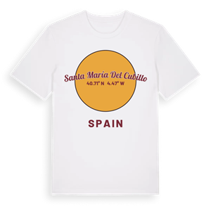 Santa María del Cubillo cirkel t-shirt – ekologisk bomull t-shirt från Pinshirt