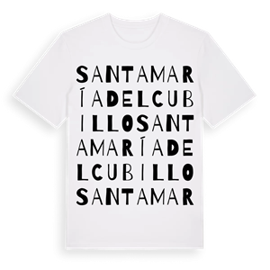 Santa María del Cubillo ordlek t-shirt – ekologisk bomull t-shirt från Pinshirt