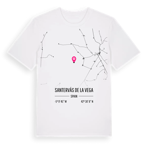 Santervás de la Vega karta t-shirt – ekologisk bomull t-shirt från Pinshirt
