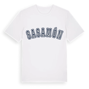 Sasamón college t-shirt – ekologisk bomull t-shirt från Pinshirt