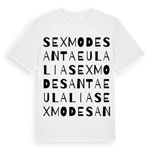 Sexmo de Santa Eulalia ordlek t-shirt – ekologisk bomull t-shirt från Pinshirt