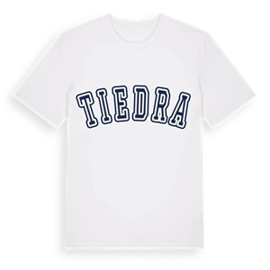 Tiedra college t-shirt – ekologisk bomull t-shirt från Pinshirt