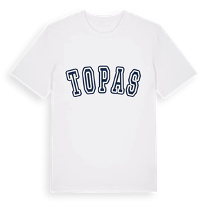 Topas college t-shirt – ekologisk bomull t-shirt från Pinshirt