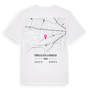 Torrecilla de la Abadesa karta t-shirt – ekologisk bomull t-shirt från Pinshirt