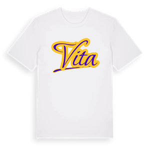 Vita baseball t-shirt – ekologisk bomull t-shirt från Pinshirt