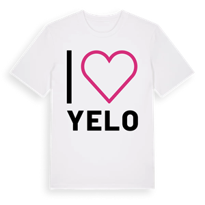 Jag älskar Yelo t-shirt stort tryck – ekologisk bomull t-shirt från Pinshirt