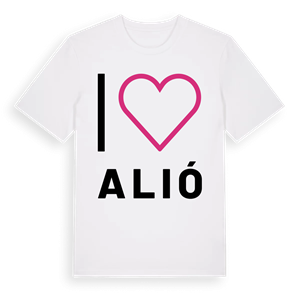 Jag älskar Alió t-shirt stort tryck – ekologisk bomull t-shirt från Pinshirt